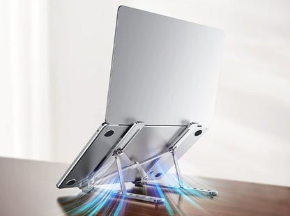 Adjustable Desktop Stand, Foldable Portable Stand, Suitable for 10- to 15.6-inch laptops and Tablets - color: Pink