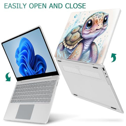 Mektron Surface Laptop Go 12.4 inch Case Compatible with Go 3/2/1 Microsoft Surface Laptop 12.4" Cover 2023-2020 Releases Model 1943/2013 Plastic Hard Shell Case with Screen Protector, Cute Turtle - color: Cute Turtle