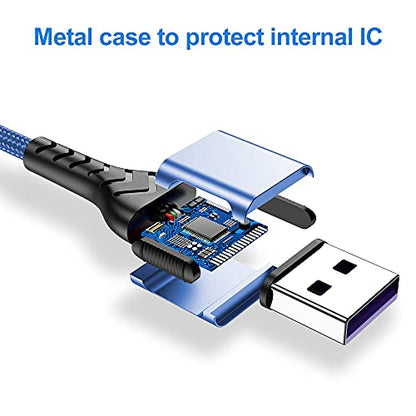 USB-C Charger, 16ft Fast Charging USB-C Cable, Compatible with iPhone 15 Pro/Plus/Max/Android - Blue - color: Blue, size: 16ft 1