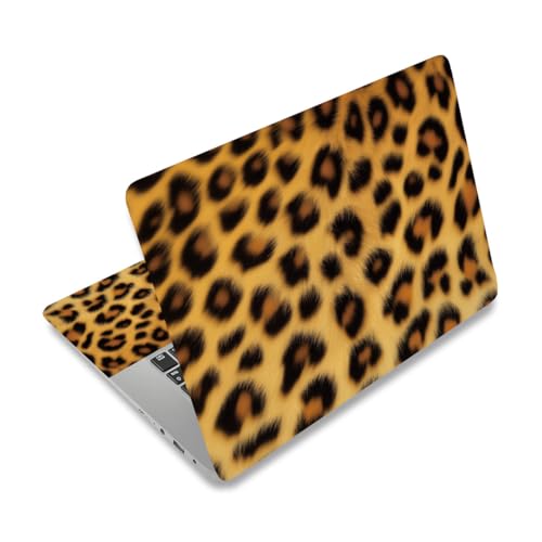 PLIGREAT Leopard Print Laptop Skin Stickers, Reusable Netbook Skin Sticker Vinyl Decals for PC Notebook Laptops Keyboard Cover Universal 12" 13" 13.3" 14" 15" Waterproof Laptop Case Protector Film - color: Brown Leopard Print