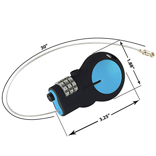 Lewis N. Clark Cable Luggage Lock | TSA Approved | Travel Or Bike Lock | Set Your Own Combination | 30-inch Retractable Steel Cable - color: Blue