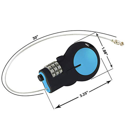 Lewis N. Clark Cable Luggage Lock | TSA Approved | Travel Or Bike Lock | Set Your Own Combination | 30-inch Retractable Steel Cable - color: Blue