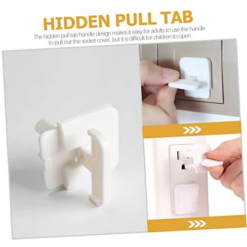 Housoutil 50Pcs USB Cover Caps Outlet Covers for Boy Girl Safety Anti-dust Plug Protector with Hidden Pull Tab for Easy Use Electrical Protection White