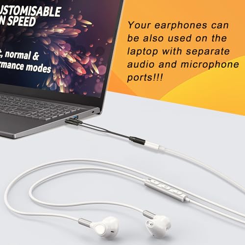 3.5mm Headphone Splitter for PC TRRS Female to TRS Dual Male Y Splitter | Aux Cable Headset Audio Adapter Cord for Gaming Headphone Earphone to Dual-Jack PC Desktop Computer Laptop