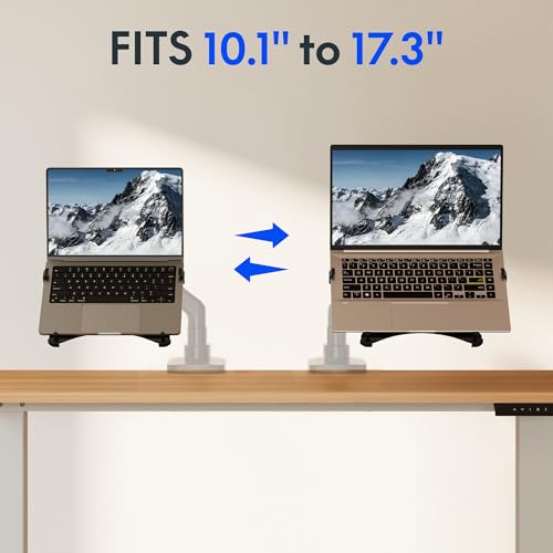 FLEXISPOT Laptop Tray for Monitor Arm, VESA Mount 75x75&100x100mm, Fits Laptops up to 17.3in, Notebook Tray with Lockable Clips for Home Office- Black