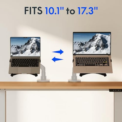 FLEXISPOT Laptop Tray for Monitor Arm, VESA Mount 75x75&100x100mm, Fits Laptops up to 17.3in, Notebook Tray with Lockable Clips for Home Office- Black