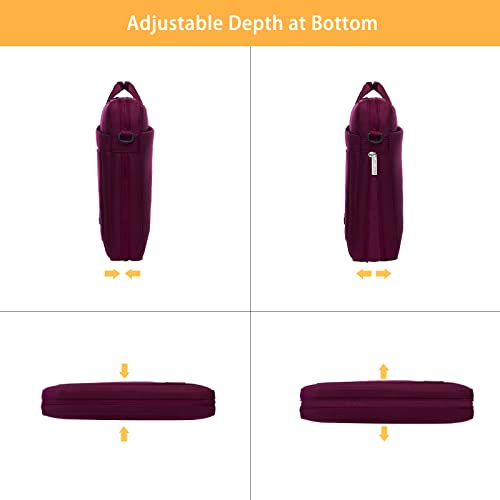 MOSISO Laptop Bag 15.6 inch, 15-16 inch Computer Bags Compatible with MacBook Air 15 inch/Pro 16 inch, HP Dell Lenovo Asus Notebook, Laptop Messenger Bag with Adjustable Depth at Bottom, Wine Red - color: Wine Red, size: 16 inch