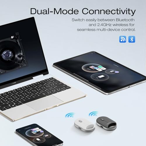 Mini Wireless Mouse, Portable Silent Optical Mouse, Slim Lightweight Design with USB Receiver, Compatible with Laptop/Tablet/Desktop (White) - color: White