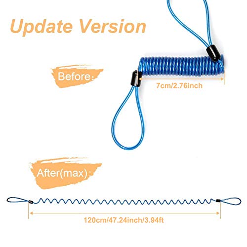 Reminder Cable,YOFUNTLE [2 Pack] Disc Lock Cable,Security Steel Wire Spring Reminder Rope for Scooter Motorcycle Motorbike Vehicle Baggage Helmet Lock,Antitheft Protection on Handlebar(Orange+Blue)