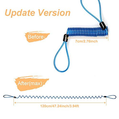 Reminder Cable,YOFUNTLE [2 Pack] Disc Lock Cable,Security Steel Wire Spring Reminder Rope for Scooter Motorcycle Motorbike Vehicle Baggage Helmet Lock,Antitheft Protection on Handlebar(Orange+Blue)