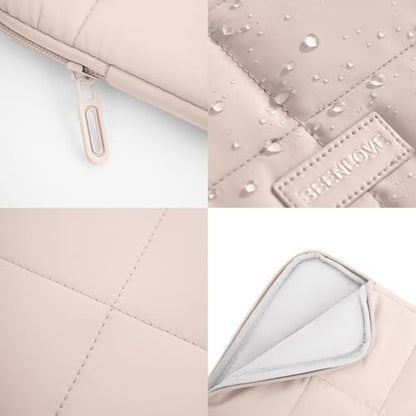 Puffy Laptop Sleeve 15-16 Inch Matte Pink, Waterproof Carrying Case Bag for Women, Fluffy Computer 15.6 HP Case, Compatible with MacBook Pro 16 Inch, MacBook Air M2 M1, Asus/Dell XPS/Lenovo - color: Matte Pink, size: 15-16 inch