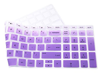 Keyboard Skin Compatible for 15.6" HP Pavilion X360 15-br075nr, HP Envy x360 15m-bp 15m-bq, HP Spectre x360 15-ch,HP Pavilion 15-cb 15-cc 15-cd 15-bw 15-bs & 17.3" HP 17M-ae 17-bs Series -Purple Ombre - color: Purple Ombre