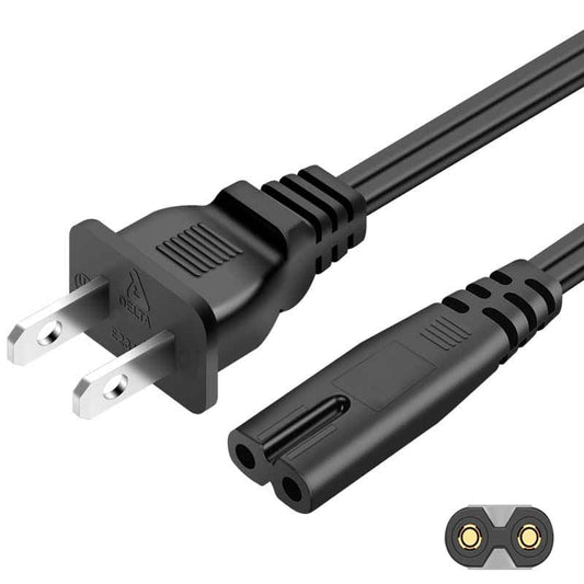 [UL Listed] TV Power Cord 10Ft(3.1m) for Samsung TCL Roku 4K 8K Replacement | 2 Prong AC Power Cord UN40 UN43 UN48 UN49 UN50 UN55 UN60 UN70 UN75 UN78 Smart 7A 125V Compatible for LG 24" 28" - size: 10 FT