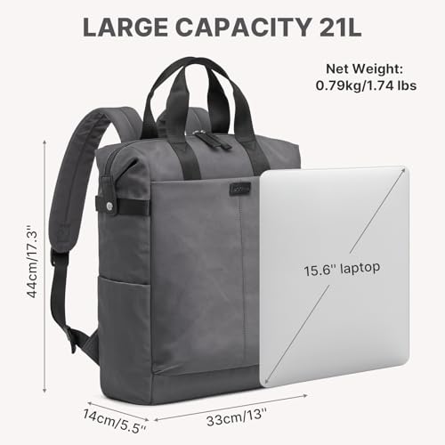 G4Free Protective 16" Laptop Backpack, Large Work Bag for Men Women, Slim Casual Backpacks for Travel, College, Business, Dark Gray - color: Dark Gray
