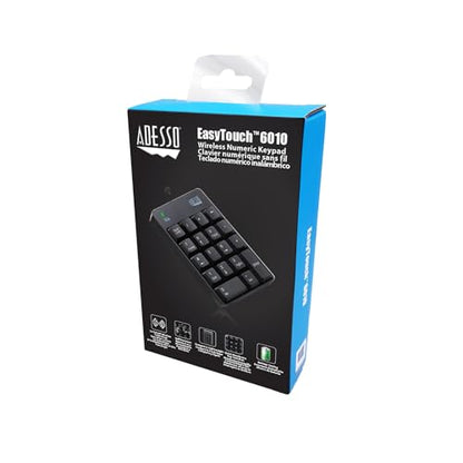 Adesso WKB-6010UB - Wireless Spill Resistant 18-Key Numeric Keypad Number Pad, Black
