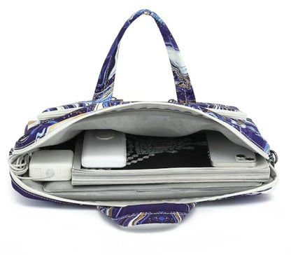 DACHEE Laptop Shoulder Bag for 15 Inch/15.6 Inch Macbook Pro - color: New Blue Marble