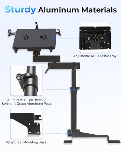 Truck Laptop Mount Fit for Ford F150, F350, F250, F550, No-Drilling Vehicle Computer Holder for Laptop, Mobile Workstation for Fleet, Service & Field Work