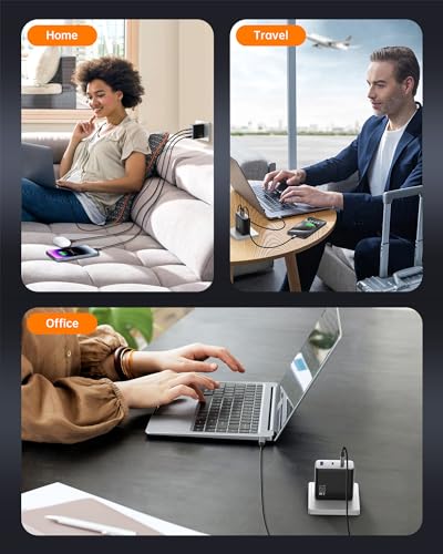 100W USB C Charger, 120W MacBook Pro Charger, 3-Port GaN Fast Charger with PD3.0, PPS, for MacBook pro & Air, ipad Air, iPhone 15, iPad, Laptops and All USB C Device | 3-Port GaN Fast Charger for MacBook pro & Air, ipad Air, iPhone 15, iPad, Laptops and A