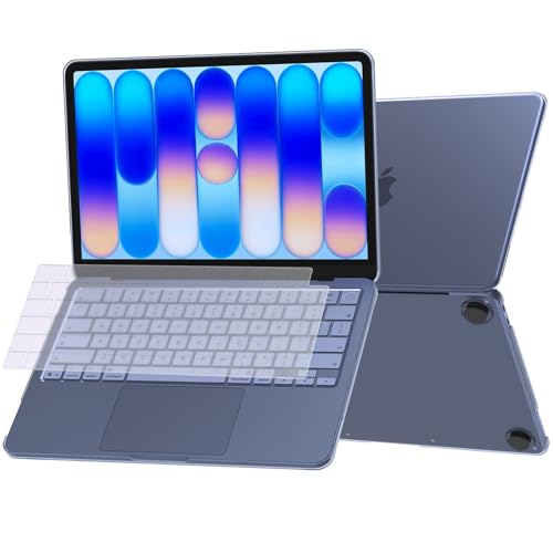 Soonjet for MacBook Neo 13 inch Case 2026 A3404 Hard Shell + Keyboard Cover | Official Indigo Clear, Anti Scratch & Fingerprint, Blue Matte, Protective Mac Laptop Cover, Thin & Light, Durable Plastic - color: Frost Indigo