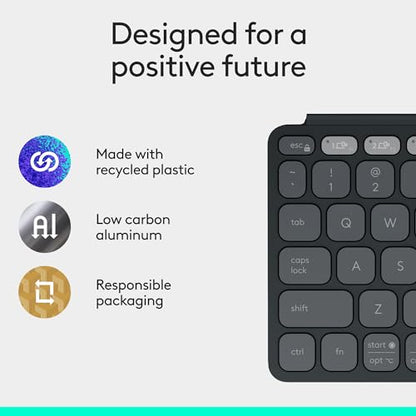 Logitech Keys-to-GO 2 Bluetooth Tablet Keyboard - Graphite | Portable Bluetooth tablet, built-in cover, slim & compact, for Windows, Android, Linux, iPad, iPhone, Mac, Apple TV - color: Graphite, style: Keys-To-Go 2