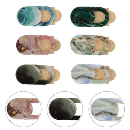 Hemobllo Marble Webcam Privacy Covers 6-Pack Slide-on Camera Cover for Laptop Phone Tablet Ultra-Thin 0.59 in Lens Caps for Privacy Protection at Home Office and Travel