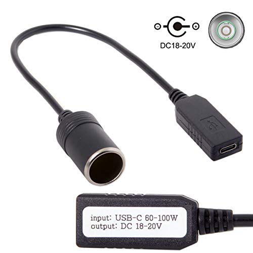 chenyang CY USB-C Type-C to DC 20V Power Adapter USB-C to Cigarette Lighter Car Receptacle 65W Charger Cable - style: For Car 20V