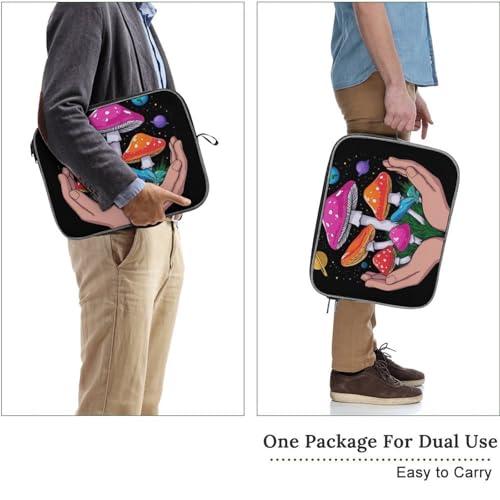 Funny Computer Sleeve Bag, Large Capacity Compact Laptop Case, Reusable Protective Laptop Sleeve for Commuting, Travel, Magic Mushrooms Space Planet Art, 14inch - color: Style(966), size: 14inch