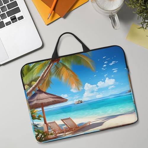 14 Inch Laptop Sleeve Case Waterproof Lightweight Laptop Case Bag Summer Beach Holiday Travel Laptop BagsWith Handle Briefcase Messenger Bag For Women Men