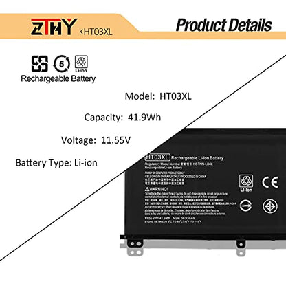 HT03XL Battery Replacement for HP Pavilion 15-CS 15-CW 15-CU 15-DA 15-DB | 15-DW 15-DY 15T-DA 15T-DB 15T-DQ 15-cu1xxx 15-cw1xxx 15-DA0XXX 15-db1xxx 15-dw0xxx 15t-dy100 17-by0xxx 17-ca0xxx 14m-dh0xxx - size: 7.68*4.13*0.2 inch HT03XL