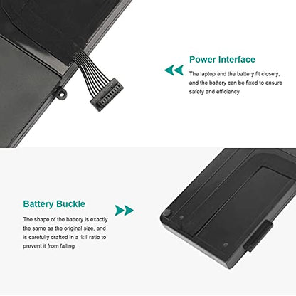 A1382 A1286 Laptop Battery for 15 inch MacBook Pro 8,2 9,1 MacBook Pro Battery A1286 (Mid 2012 Early 2011 Late 2011) MC721LL/A, MC723LL/A, MD035LL/A, MD318LL/A, MD322LL/A, MD103LL/A, MD104LL/A - size: 11.13*2.7*0.3inch A1382