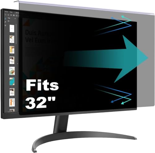32 Inch Hanging Computer Privacy Screen Protector Shield Compatible for | Anti-UV and Blue Light Filter - Hanging Design for Easy On/Off - size: 30 - 32 Inch (Diagonal)