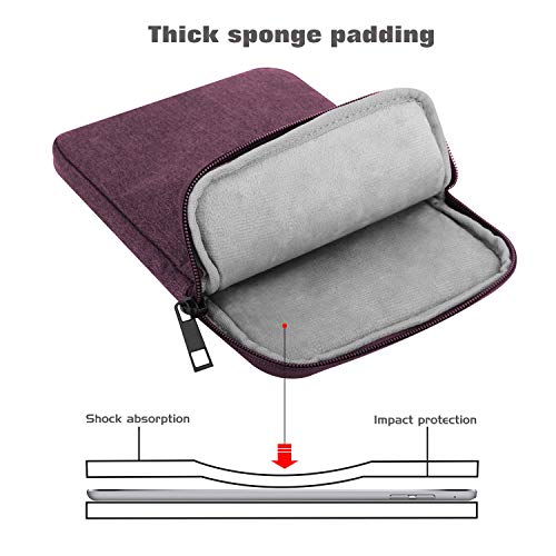 MoKo 7-8 Inch Tablet Sleeve Bag, Polyester Pouch Cover Case Slim Design | Fits iPad Mini (A17 Pro) 8.3" 2024, iPad Mini 6/5/4/3/2/1, Samsung Galaxy Tab S2 8.0, Tab A 8.0, ZenPad Z8s 7.9, Purple - color: Purple, size: 7-8 inch