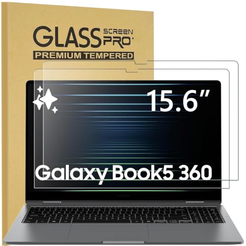 KEANBOLL 2 Pack Tempered Glass Screen Protector for 15.6" Samsung Galaxy Book5 360 NP750QHA 15.6-Inch Laptop, Ultra Clear Anti Scratch Bubble Free