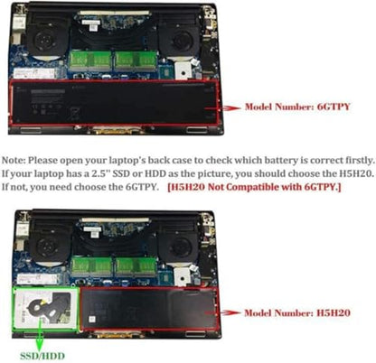 97Wh 6GTPY 6-Cell Li-ion Laptop Battery Compatible with Dell XPS 15 9550 | 9560 9570 7590, Precision 5510 5520 5530 5540, Vostro 7500, Compatible with 4GVGH GPM03 1P6KD 5XJ28 11.4V