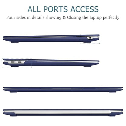 May Chen Compatible with New MacBook Air 13 inch Case 2021 2020 2019 2018 Release Model: M1 A2337 A2179 A1932, Plastic Hard Shell Case for MacBook Air 13 inch & Retina Display Fits Touch ID,Navy Blue - color: Navy blue