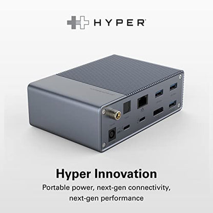 HyperDrive USB-C & Thunderbolt 4 GEN2 14-in-1 Dock for MacBook Pro/Air, iPad, PC - High-Speed Thunderbolt Docking Station - 40Gbps, Gigabit Ethernet, 85W PD - style: 14-in-1