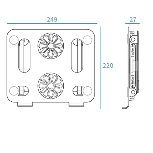 Foldable Laptop Cooling Stand Desk Fan Adjustable Base Aluminum for - color: D