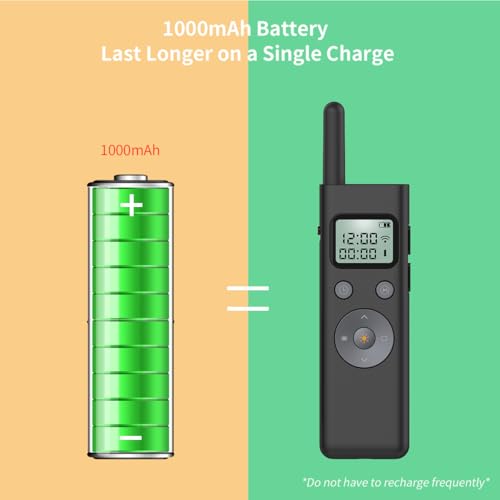 Wireless Presentation Clicker with LCD Display, 300M Long Range Green Presenter Remote, Rechargeable PPT Pointer for Laptop/PC/Mac