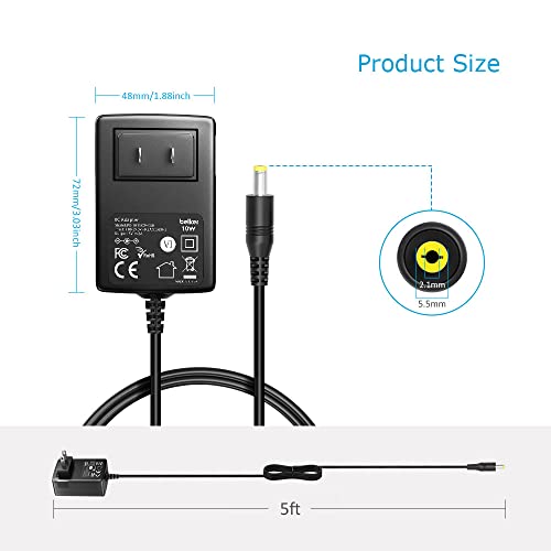 Belker 5V 2A 1.5A 1A USB C AC DC Adapter 10W Power Supply with 9 Tips | 5V Wall Charger Power Cord for Household Electronics TV Box Router Mini Fan LED Strip Speaker - size: 5V 2A