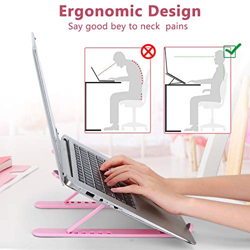 Portable Laptop Stand, Adjustable Laptop Holder Riser Computer Stand for Desk Notebook Stand Mount