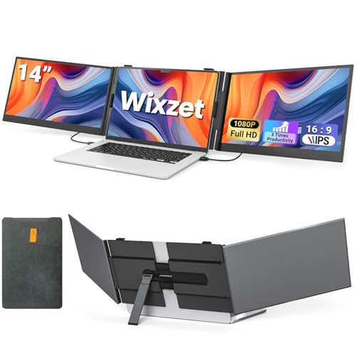 14" Laptop Screen Extender, Ultra-Thin FHD 1080P Portable Monitor | 2.2lbs Lightweight, USB-C/HDMI Plug & Play, Travel Monitor for 13”-17” Laptops, Compatible with Wins/Mac/Android/Chrome - color: Space Gray