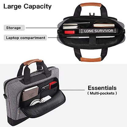 DOMISO 13.5-14 Inch Laptop Bag Business Briefcase Laptop Case Ultrabook Notebook Carrying Case Shoulderbag for MacBook Pro 14 Inch 2021 Model A2442 with M1 Pro/ M1 Max Chip & Touch ID,Grey - color: Grey / Black, size: 13.5 - 14 Inch