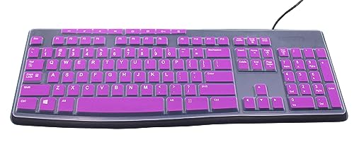 Ultra Thin Desktop PC Silicone Keyboard Cover Skin Protector Compatible for Logitech MK295 MK275 MK270 Wireless Keyboard, Logitech K200 K260 K270 MK200 MK260 Keyboard - Purple - color: Purple