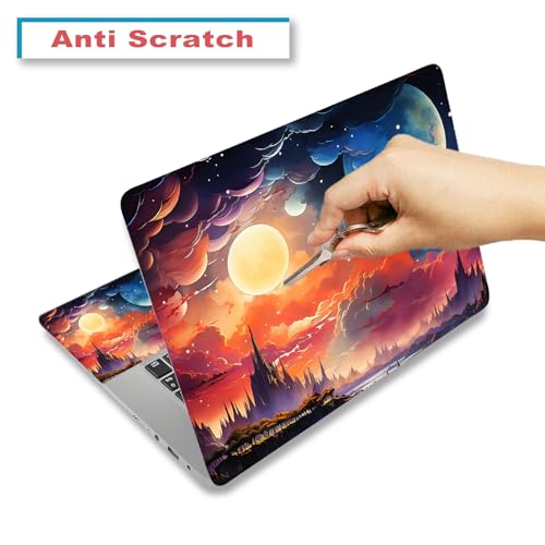 Laptop Decal Sticker Skin Cover, 11.6”12" 13" 13.3" 14" 15" 15.4" 15.6 inch Laptop Netbook Vinyl Skin Sticker Cover Art Notebook PC Removable Protector (2 Wrist Pad Included), Fantasy Universe - color: Fantasy Universe
