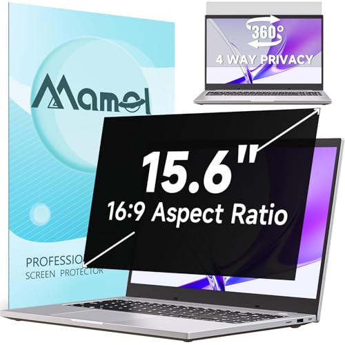 360° Privacy Screen for Laptop 15.6 Inch 16:9, 4 Way Computer Monitor Privacy Shield, Anti Glare Blue Light Filter Compatible with Lenovo Hp Dell Acer Asus Thinkpad Envy Xps - color: Black for Laptop, size: Laptop 15.6 inch 16:9 Aspect