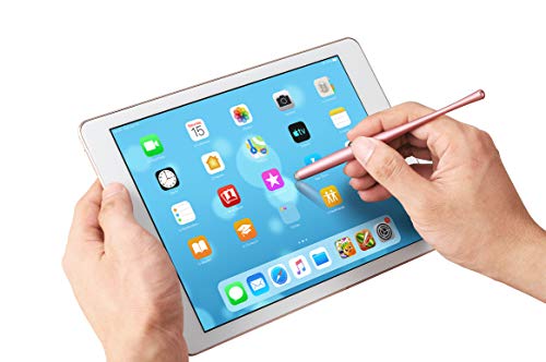 Slim Waist Stylus Pen for Touch Screen, Compatible with iPad, iPhone, Kindle Fire, 8 Extra Replaceable Hybrid Fiber Tips (Pink, Purple, Blue, Rose Gold) - color: Pink/Purple/Blue/Rosegold