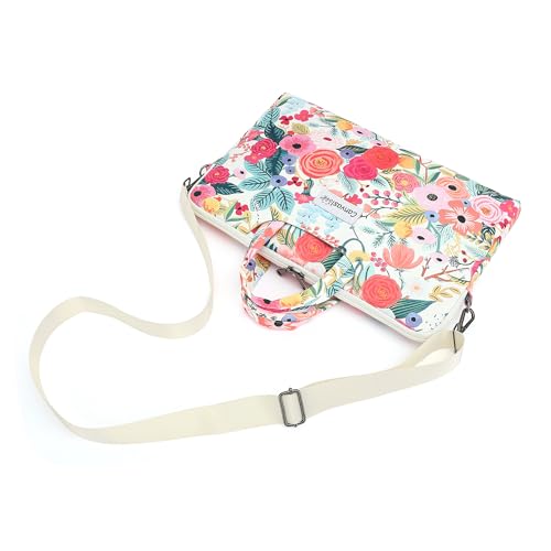 Water Resistant Laptop Shoulder Sleeve Case Bag for MacBook Pro 16 inch and 15.6 inch and 16 inch laptop (Flowers) - color: Flowers