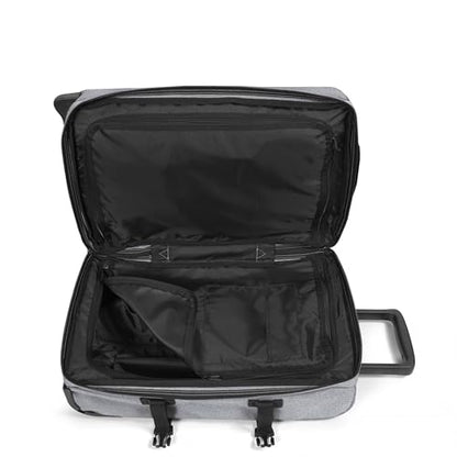 Eastpak Tranverz S – 42L Large Wheeled Luggage with Dual Compartments, TSA Lock, Compression Straps & Smooth-Wheeling System, Sunday Grey - color: Sunday Grey, size: 42 Liter Carry On