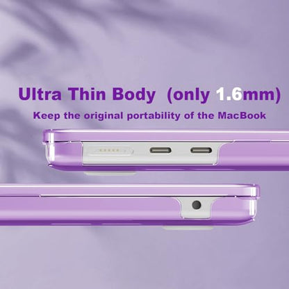CISSOOK Compatible with MacBook Air 13.6 inch Case M2 M3 M4 M5 | A3449 A3240 A3113 A2681, 5in1 Set Hard Shell Case Keyboard Cover for MacBook Air 13 inch 2022 - 2026, Crystal Purple - color: Air13.6inch-Crystal Purple