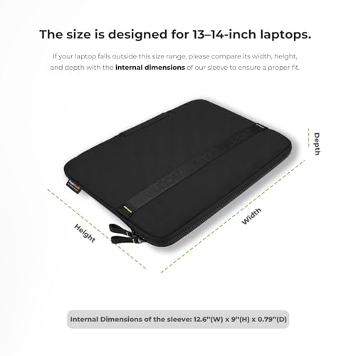13.3-14 inch Laptop Sleeve Case Protective Briefcase Notebook Computer Bag | Waterproof Polyester, Fits Most Laptop Models, Shockproof Interior, Smooth Zippers, Slim Profile - color: Black, size: 14inch